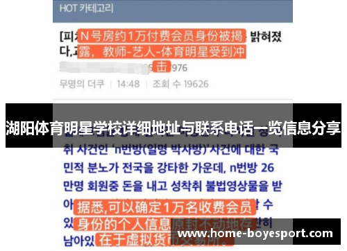 湖阳体育明星学校详细地址与联系电话一览信息分享